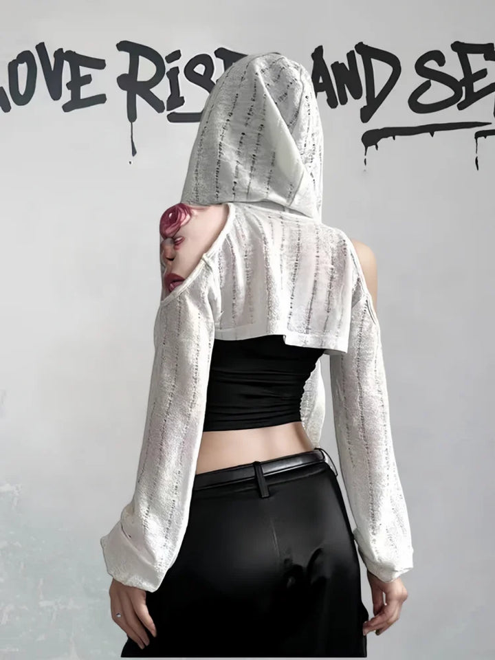 Dark Longsleeved Hooded Cape Dark Tiger