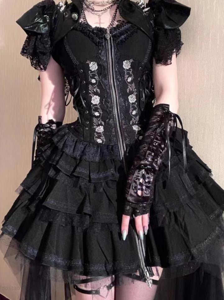 Gothic Lolita Victorian Lace Dress Dark Tiger