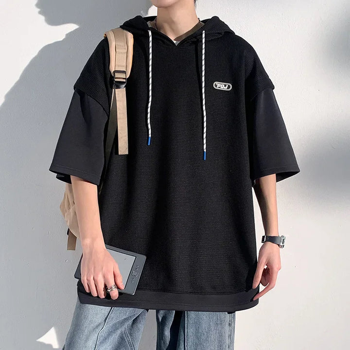 Korean Hooded Two-Piece T-Shirt Dark Tiger