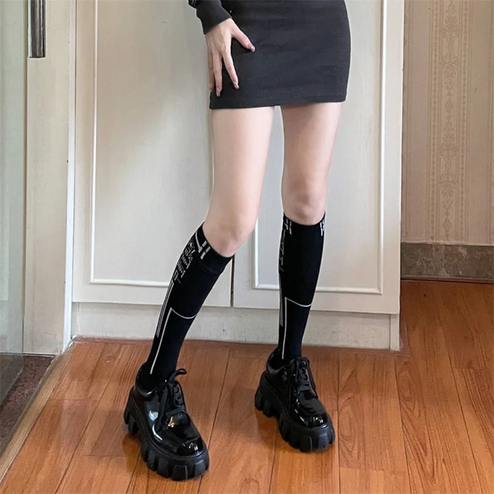 Cyberpunk Casual Tube Socks Dark Tiger