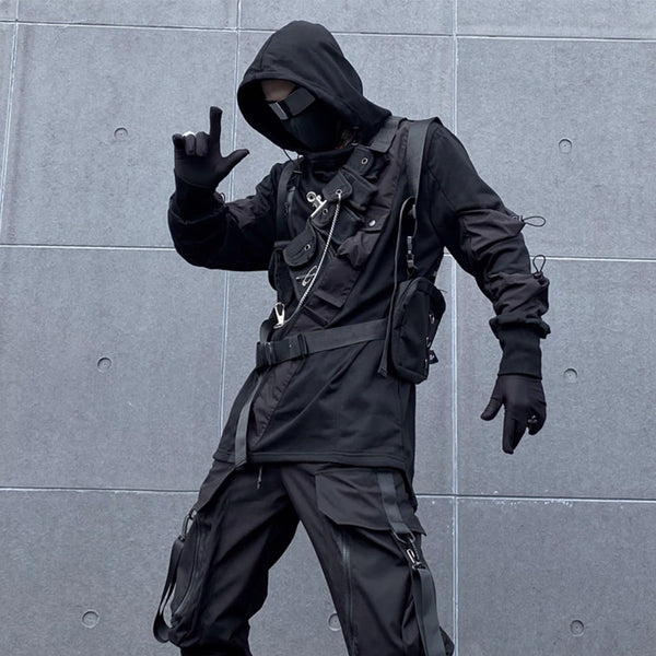 Cyberpunk Urban Outfit - Hoodie & Pants Dark Tiger