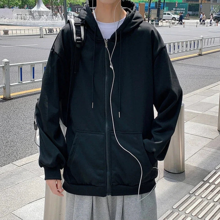 Dark Casual Zip Hoodie Dark Tiger