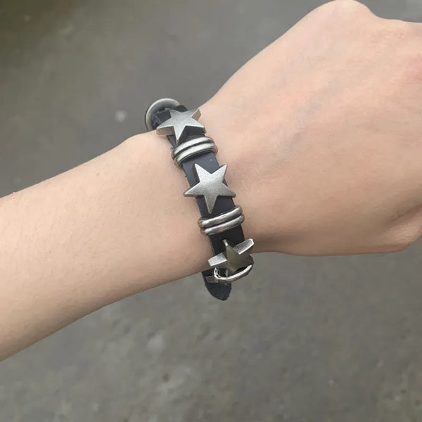 Star Vintage Leather Bracelet Dark Tiger