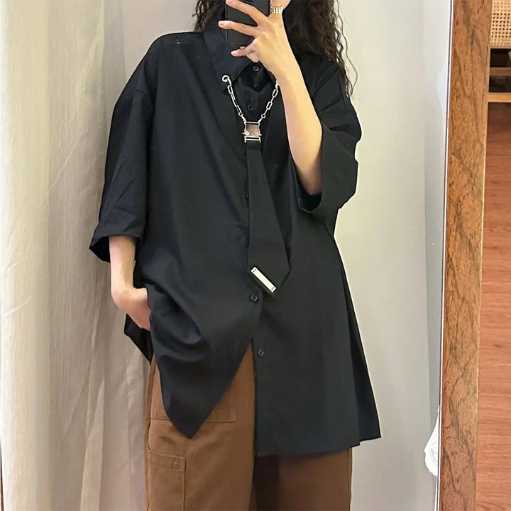 Harajuku Vintage Oversized Blouse Dark Tiger