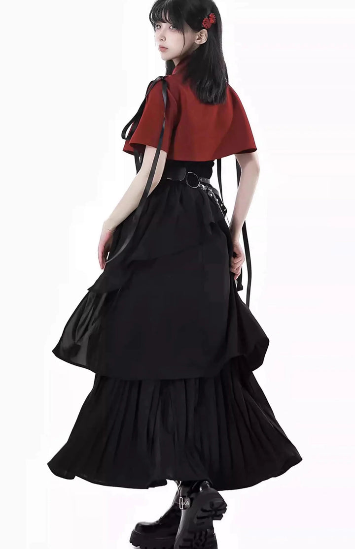 Vintage Outfit Set - Shirt & Skirt Dark Tiger