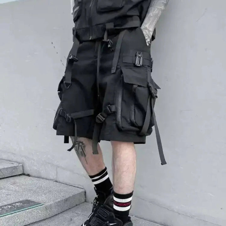 Techwear Multi Pocket Shorts Dark Tiger