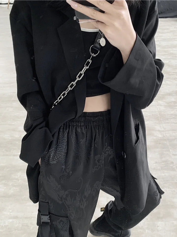 Gothic Loose Cargo Pants Dark Tiger