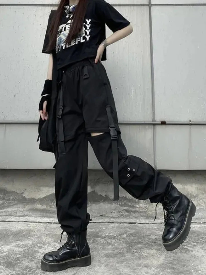 Techwear Loose Cargo Pants Dark Tiger