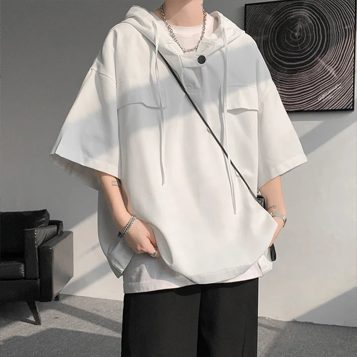 Casual Hooded Loose T-Shirt Dark Tiger