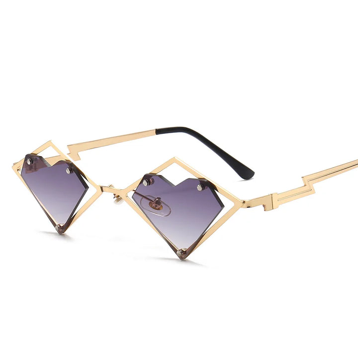 Heart-shaped Steampunk Sunglasses Dark Tiger