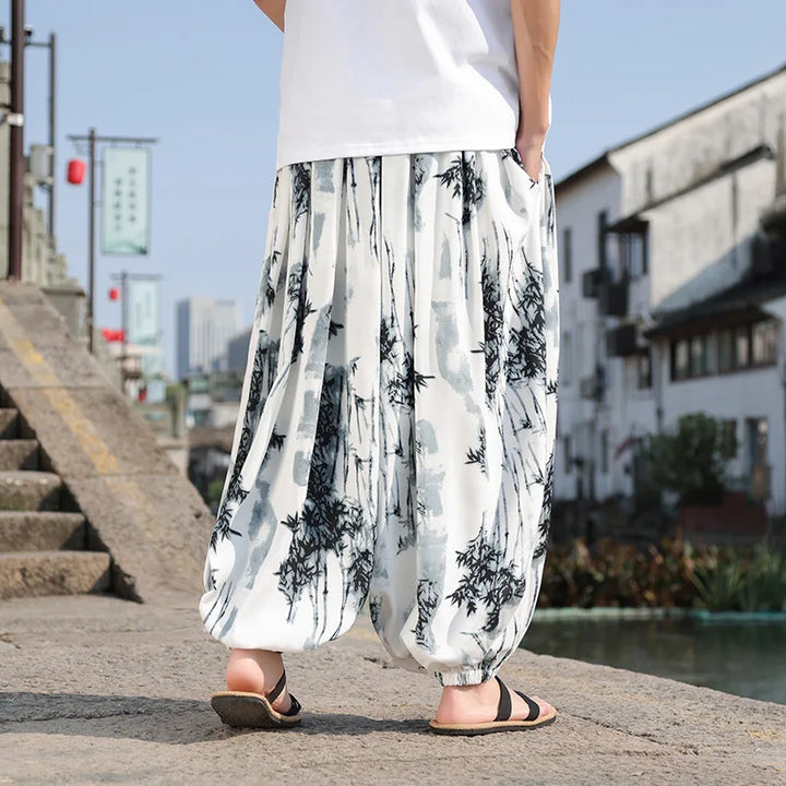 Printed Loose Harem Pants Dark Tiger