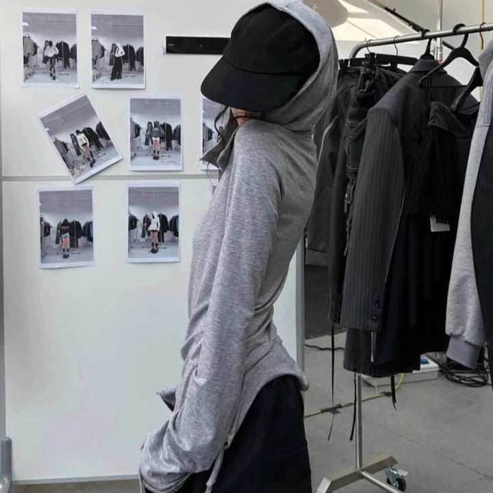 Y2K Slim Zip Hoodie Dark Tiger