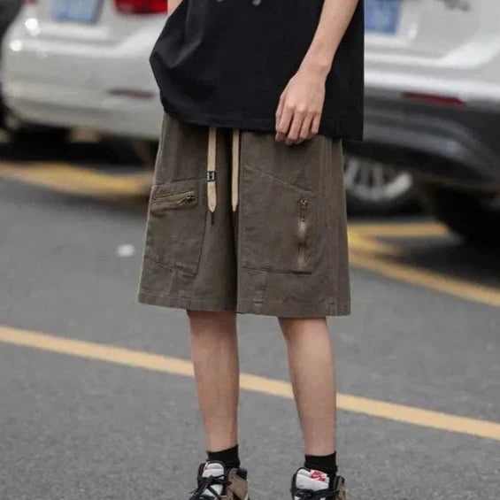 Dark Loose Cargo Shorts Dark Tiger