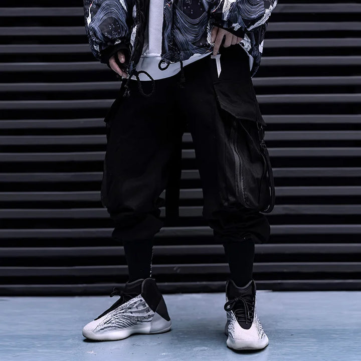 Cyberpunk Cargo Ribbon Pants Dark Tiger