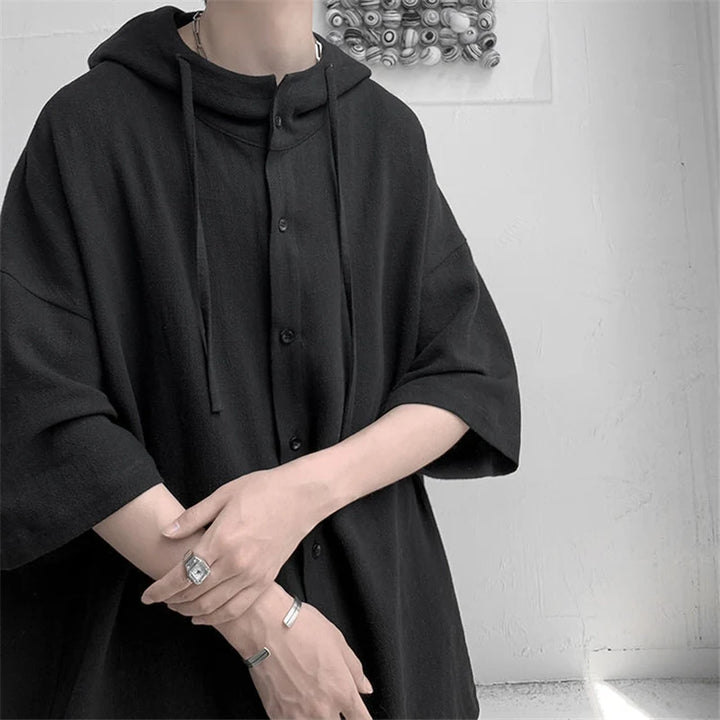 Japanese Oversized Vintage Hooded Shirt Dark Tiger