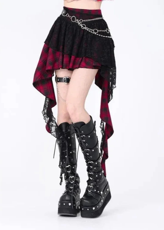 Plaid Punk Mini Skirt Dark Tiger