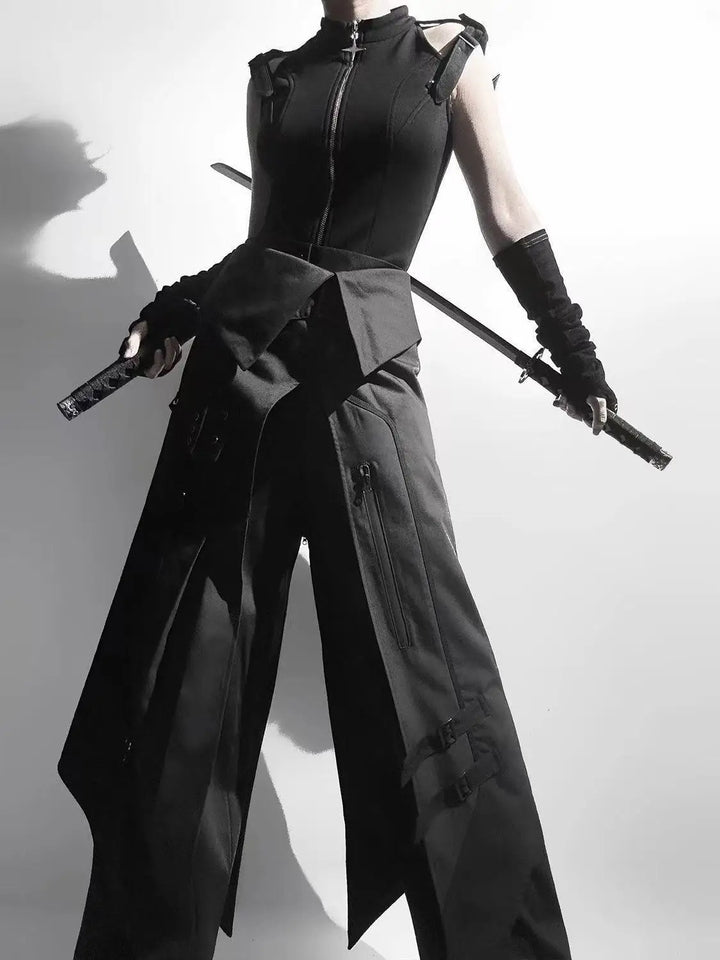 Dark Motorcycle Outfit Set - Vest, Pants, Apron & Belt Dark Tiger