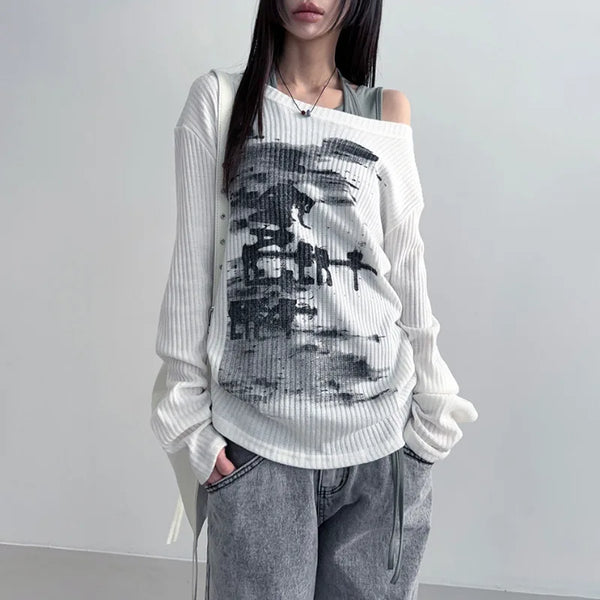 Y2K Hip Hop Loose Top Dark Tiger