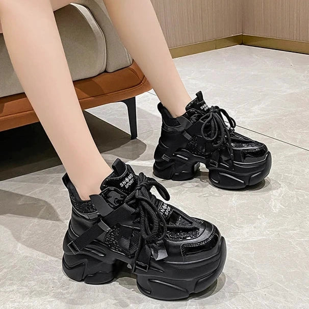 Chunky Sports Style Platform Sneakers Dark Tiger