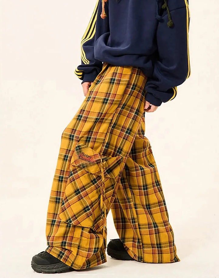 American Checkered Casual Pants Dark Tiger