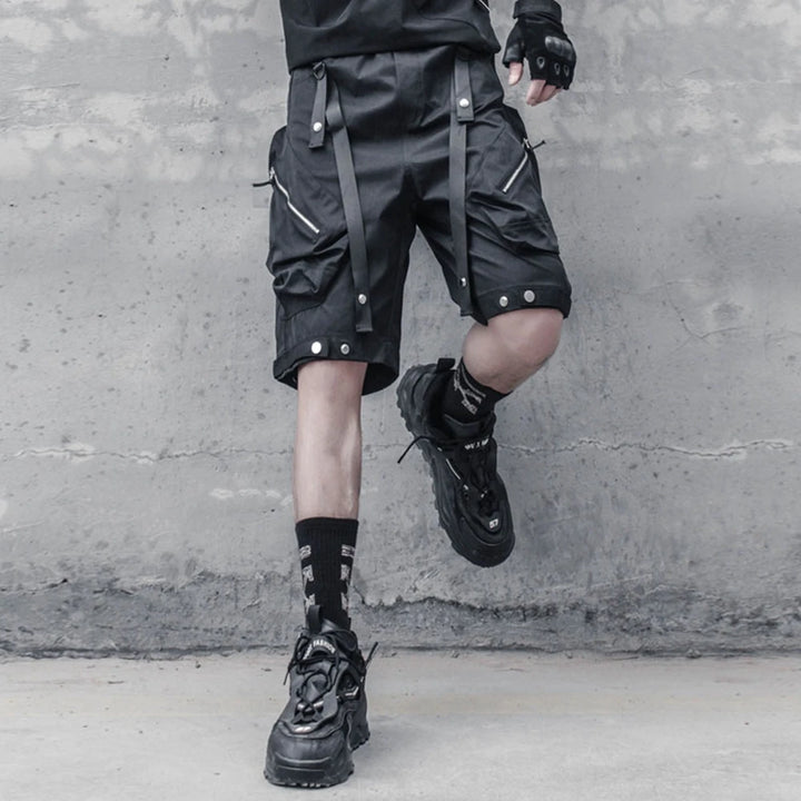 Gothic Techwear Cargo Shorts Dark Tiger