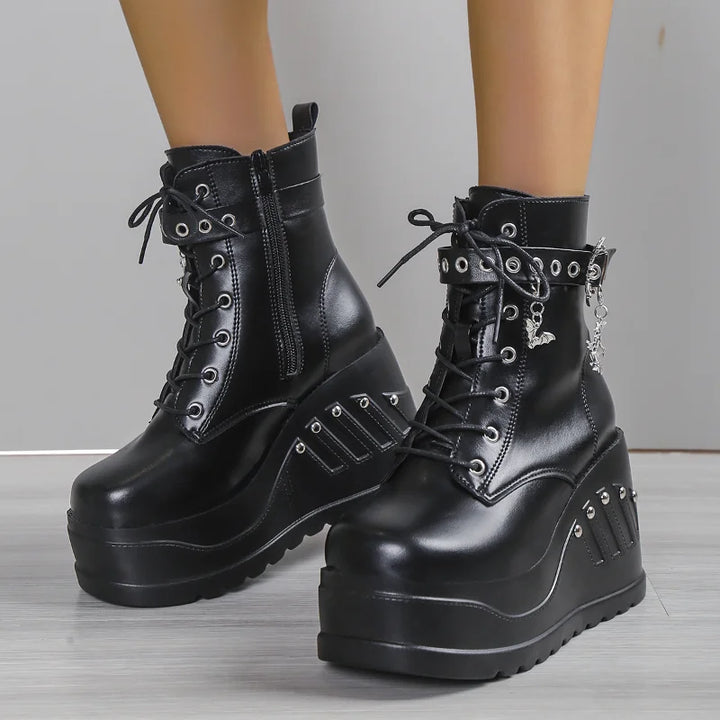 Punk Goth Platform Boots Dark Tiger