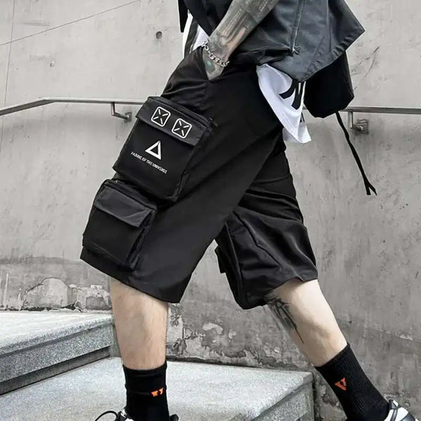 Dark Cyberpunk Cargo Shorts Dark Tiger