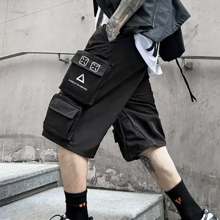 Dark Cyberpunk Cargo Shorts Dark Tiger