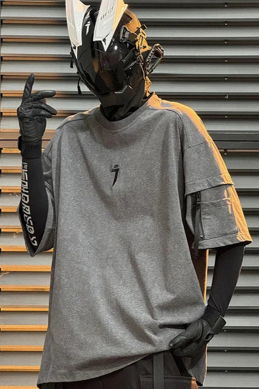 Techwear Washed Oversized T-Shirt Dark Tiger