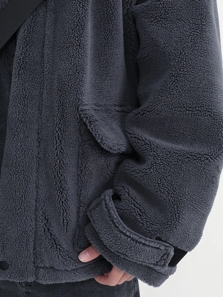 Oversized Hooded Sherpa Jacket Dark Tiger