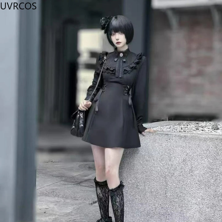 Japanese Gothic Style Mini Dress Dark Tiger