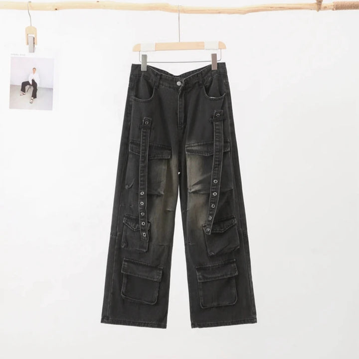 2000s Harajuku Oversized Cargo Pants Dark Tiger