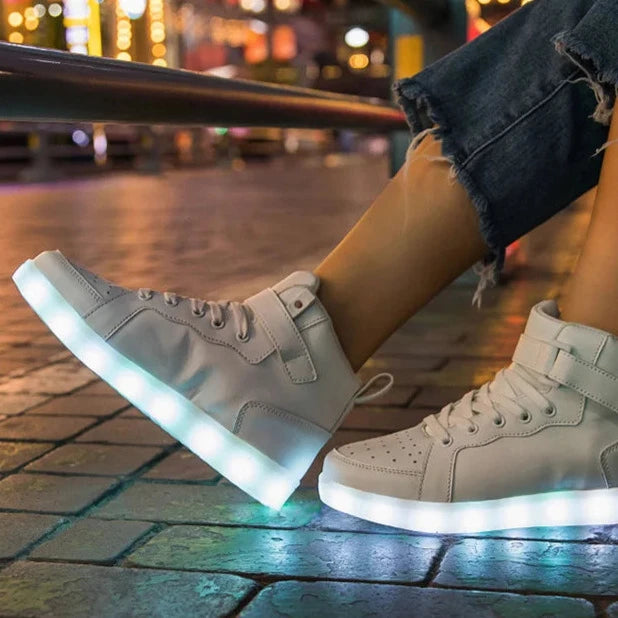 High Top LED Sneakers Dark Tiger