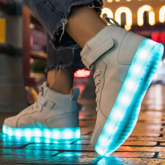 High Top LED Sneakers Dark Tiger