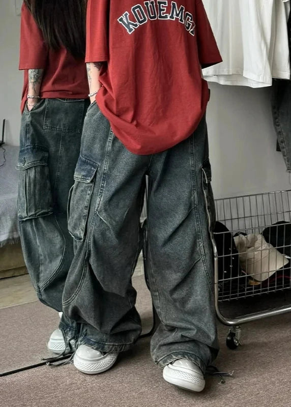 2000s Casual Baggy Jeans Dark Tiger