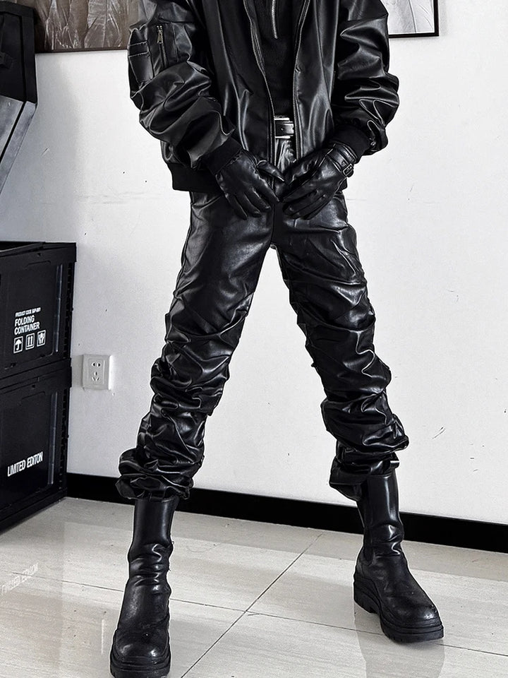 Cyberpunk Soft Leather Pants Dark Tiger