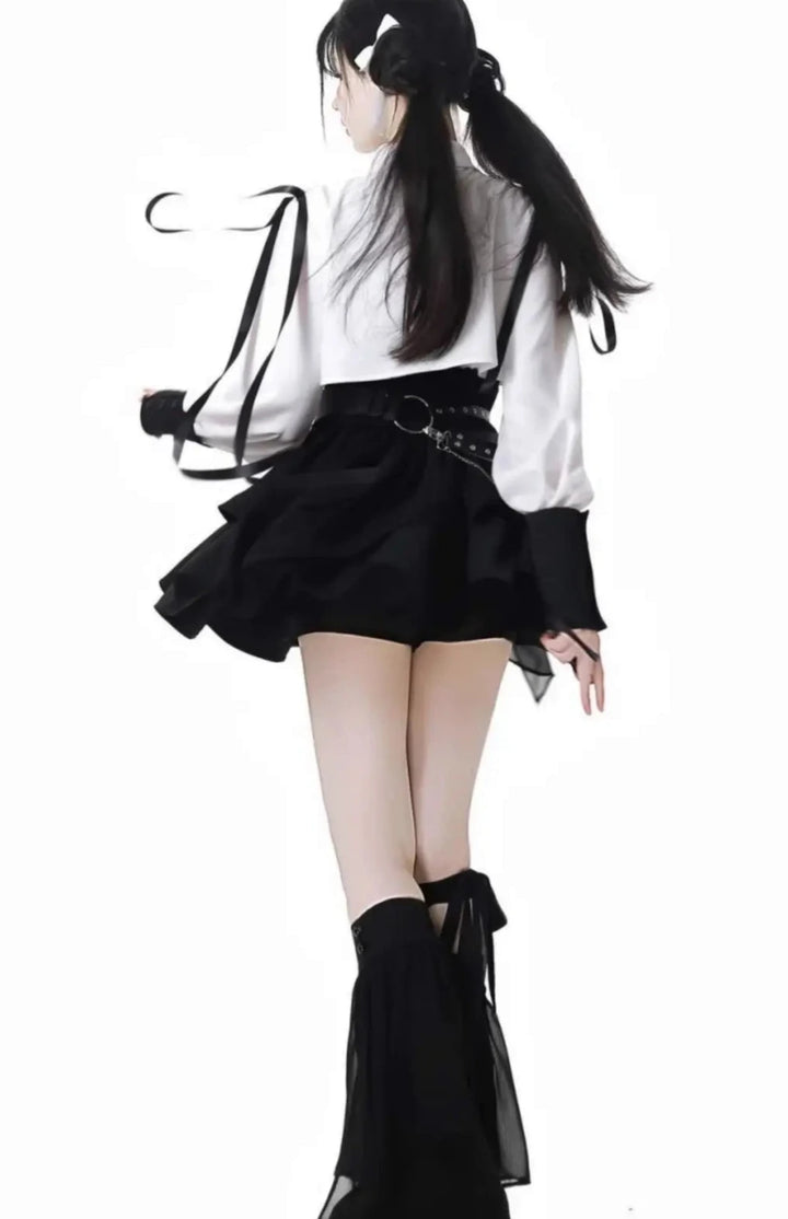 Vintage Outfit Set - Shirt & Skirt Dark Tiger