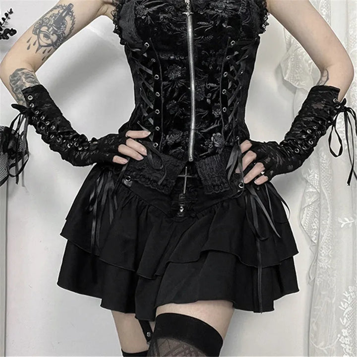 Mall Goth Mini Skirt Dark Tiger