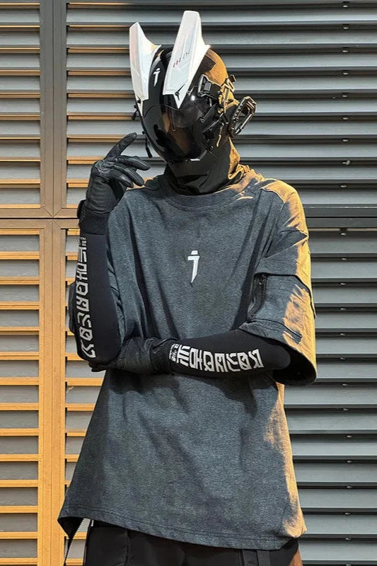 Techwear Washed Oversized T-Shirt Dark Tiger