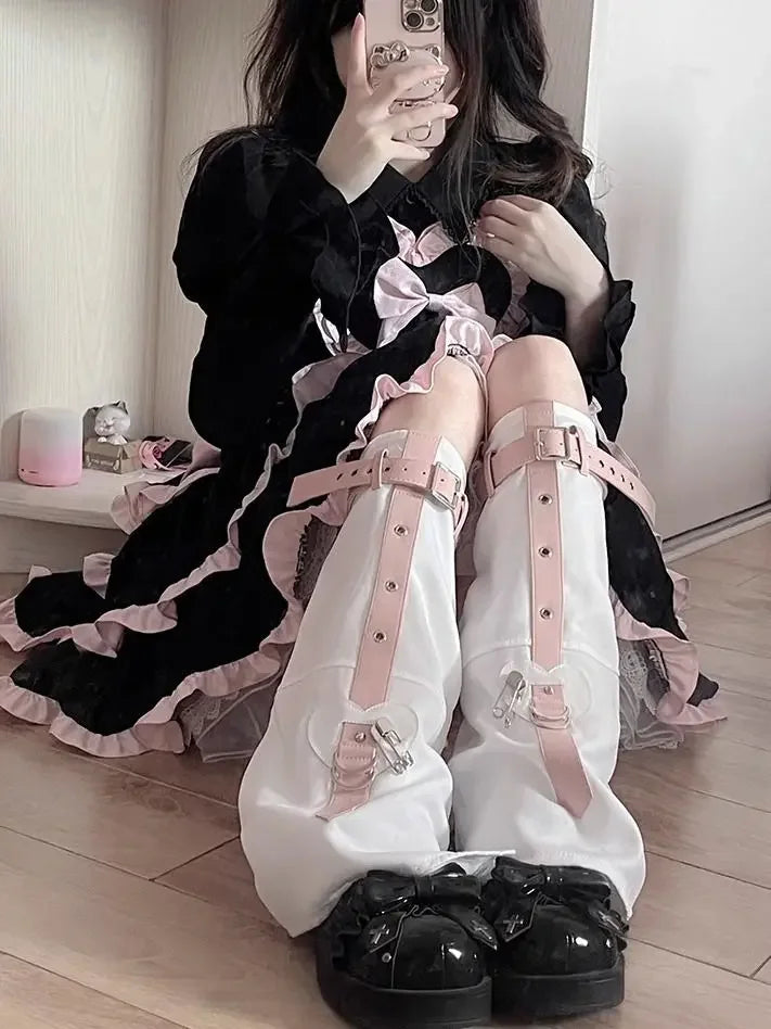 Harajuku Y2K Zipper Style Leg Warmers Dark Tiger