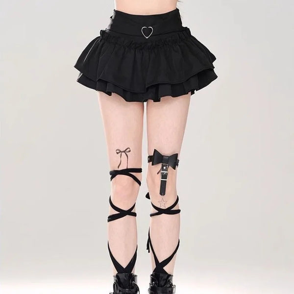 Pleated Lolita High Waist Mini Skirt Dark Tiger