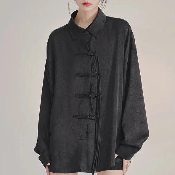 Korean Elegant Loose Shirt Dark Tiger