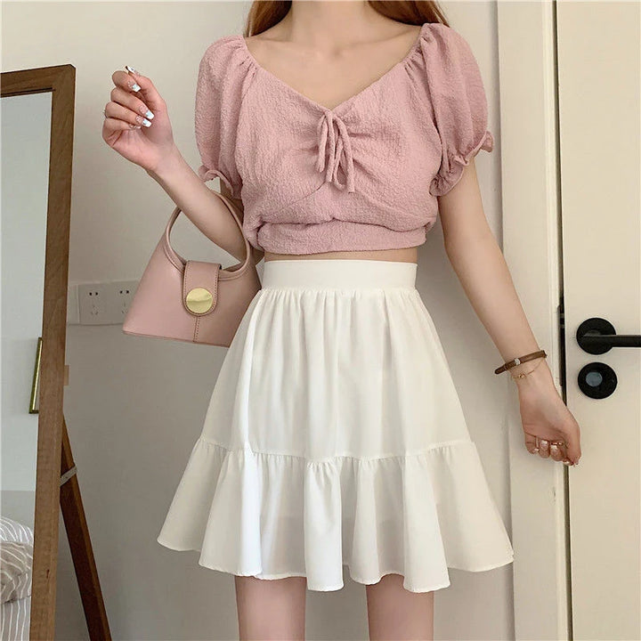 Korean Preppy Mini Skirt Dark Tiger