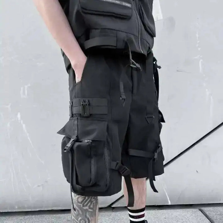 Techwear Multi Pocket Shorts Dark Tiger