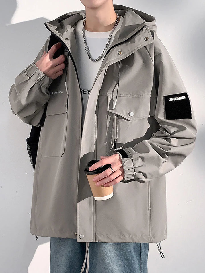 Korean Multi-Pocket Windbreaker Dark Tiger