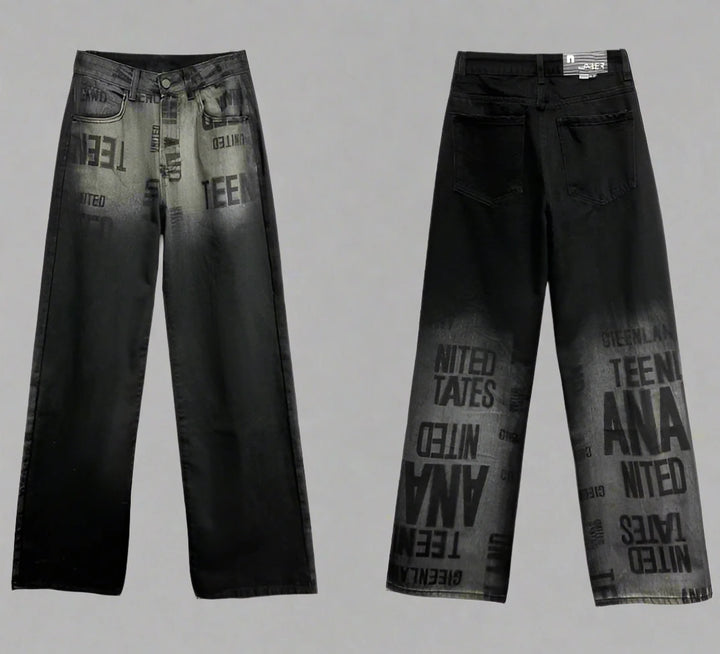 Dark 2000s Tie-Dye Jeans Dark Tiger