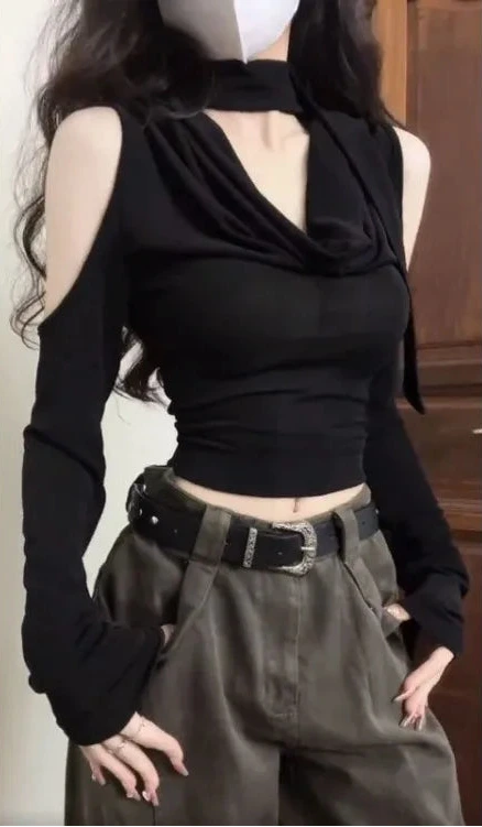 Dark Slim Waist Top Dark Tiger
