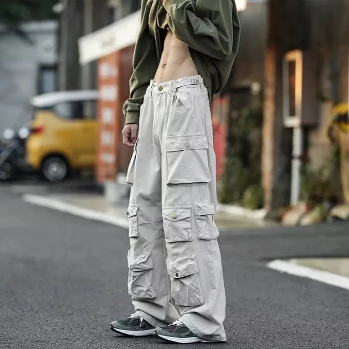 Y2K Multi-Pocket Wide Pants Dark Tiger