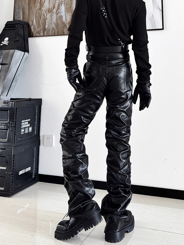 Cyberpunk Soft Leather Pants Dark Tiger
