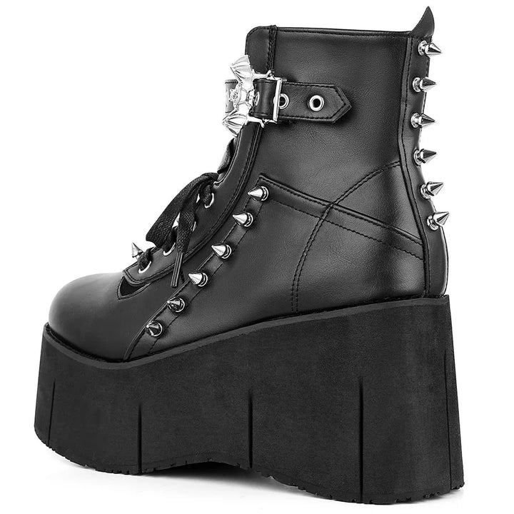 Dark Chunky Punk Ankle Boots Dark Tiger